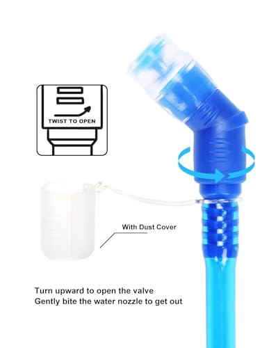 WRELS Hydration Bladder,1L/1.5L/2L/3L Water Bladder for Hydration Pack,BPA-Free Leakproof Water Reservoir for Hiking Running Camping Cycling - size: 1.5L—Blue