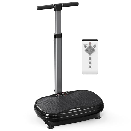 MERACH Vibration Plate Exercise Machine with Handle, 330 lbs Capacity - color: Black