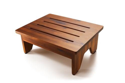 HOLANA 6.5” Wooden Step Stool for Adults (Fully Assembled), Sturdy 300LBS - color: Acacia, size: 6.5" H