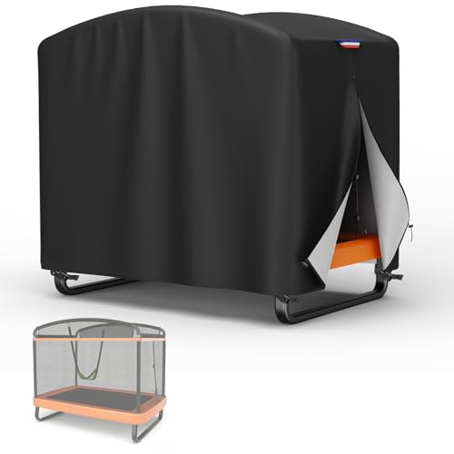 Kids Trampoline Cover for 6FT Rectangle Toddler Trampoline, Heavy Duty 420D Oxford Fabric Waterproof Outdoor Trampoline Shade Cover UV Resistant Windproof Weatherproof with Zipper Bag