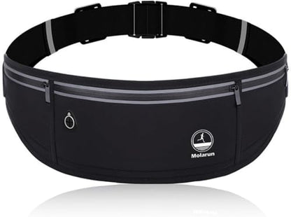 Slim Running Belt Phone Holder Fanny Packs for Women Men - Black - color: T Black