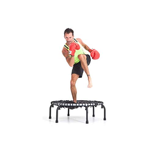 JumpSport 350f Indoor Heavy Duty Lightweight 39-Inch Folding Fitness Trampoline with Handle Bar Accessory, Black