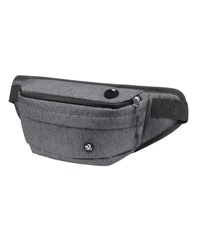 WATERFLY Running Belt Fanny Pack: Runner Marathon Jogging Waist Pack Sport Workout Exercise Fitness Phone Holder Belt for Men Women Jogger Slim Waistband Black - color: Dark Gray