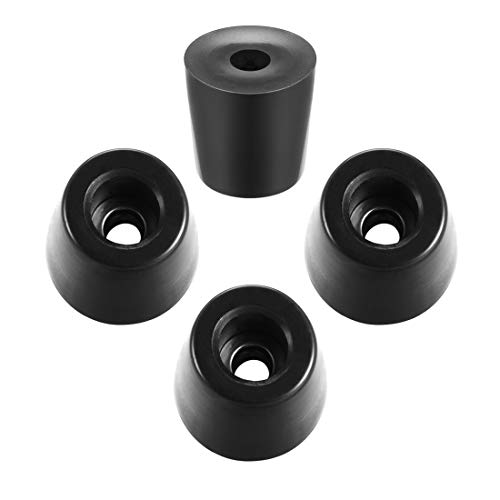 uxcell Rubber Feet Buffers Pads D20x16xH20mm Buffer Feet Furniture Cutting Board Electronic Scale Leg Pads Anti-slip Black 4pcs - size: 20x16x20mm