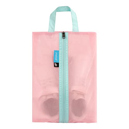 pack all Kids Shoe Bag for Travel, Water-Resistant Shoe Pouch for Sports - color: Pink