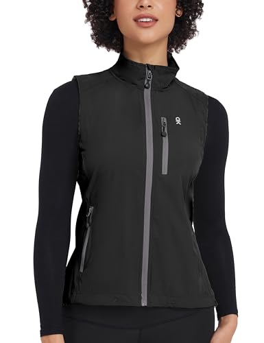 Little Donkey Andy Women's Lightweight Quick Dry Vest Windproof Summer Vest - color: Black, size: Medium