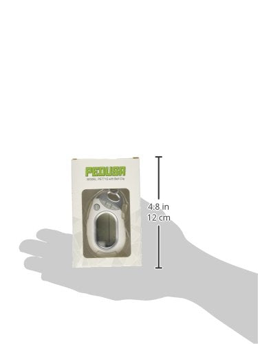 PE771 Walking 3D Pedometer with Clip and Strap | 7 Day Memory, Accurate Step Counter, Walking Distance Miles/Km, Calorie Counter, Target Goal, Active Time - color: White with Holster/Belt Clip