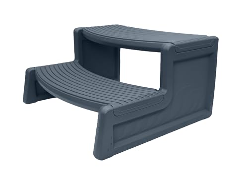 Confer Plastics Resin Multi Purpose Outdoor Non Slip Portable Spa and Hot Tub Handi-Step Deck Patio Steps Accessories, Dark Grey - color: Dark Gray