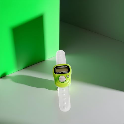 Finger Tally Counter,LED Digital,Clicker Counter,Digital Electronic Tasbeeh Counters,Handheld Number Click Counter,Electronic Counter Tally Counter,Track and Field Lap Counters (Crisp Green)