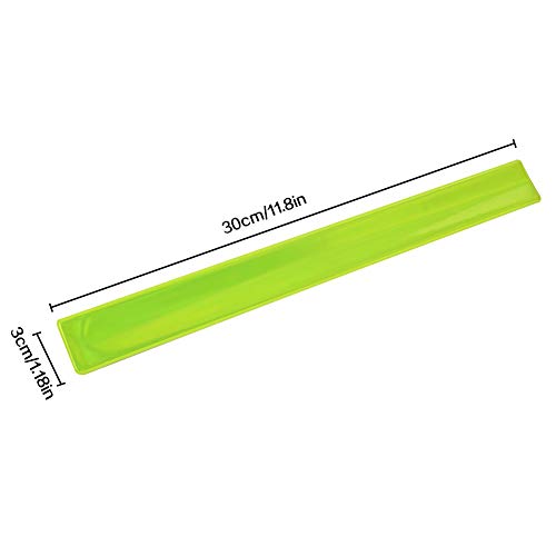 20 Pcs Reflector Snap Bands Fluorescent Slap Armbands - color: Green
