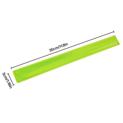 20 Pcs Reflector Snap Bands Fluorescent Slap Armbands - color: Green