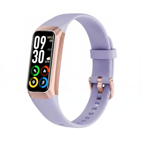 Fitness Smart Watch 1.10 Inch AMOLED HD Screen, 25 Sport Modes, 5ATM Waterproof, Heart Rate Blood Pressure Sleep Tracker, Magnetic Charging Smart Bracelet for Men Women(Purple) - color: Purple