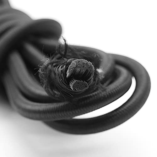 Baiann 1/4 Inch Elastic Bungee Cord Shock Marine Grade Black 30FT Bungee Kayak Stretch String Rope for DIY Projects- UV and Weather Resistant Elastic Cord, Long-Lasting Stretch Round Elastic String - size: 1/4" x 30'