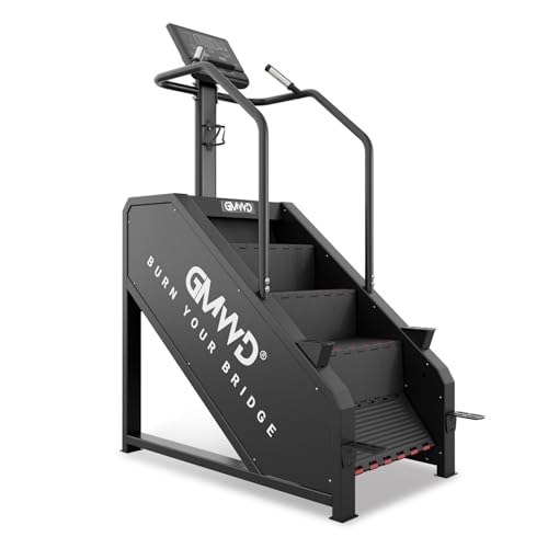 GMWD Stair Stepper Machine, Commercial Grade Stair Climber with Bluetooth, Stair Machine for Cardio, 15 Resistance Levels, 24-164 Steps/Min, Exercise Machine with LED Display for Home - color: Black