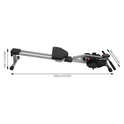 Rowing Machine, Hydraulic Rower Machine for Home, Foldable Rowing Exercise Equipment with LED Meter, 12 Levels of Resistance, Height Adjustable, 264.55 lbs Weight Capacity for Home Gym Use