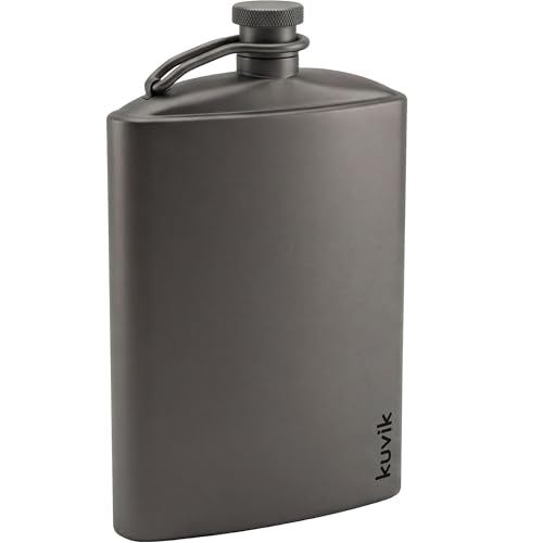 Kuvіk Titanium Flask - 8.8 oz (260ml) - Ultralight Flask for Backpacking