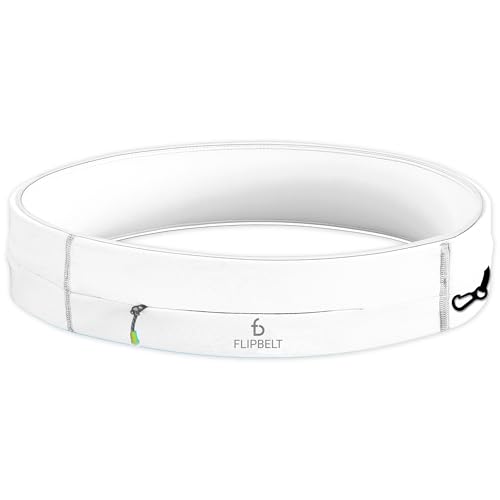 FlipBelt Zipper Running Belt, Waist Pack for Fitness and Running, US Company - color: White, size: Small