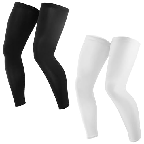 Tough Outdoors Leg Compression Sleeve - Leg Sleeves for Men & Women - Compression Calf Sleeves - Basketball Football Cycling - color: 2 Pairs - Black/White, size: Medium