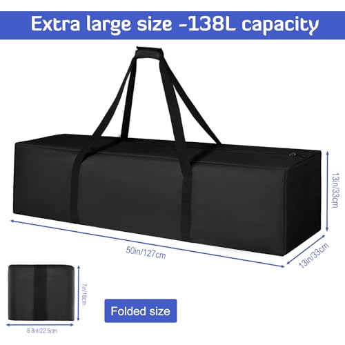 INFANZIA 50in Large Travel Duffel Bag, 600D Water Resistant Foldable, 138L - size: 50x13x13 inch-138L