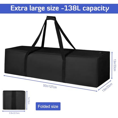 INFANZIA 50in Large Travel Duffel Bag, 600D Water Resistant Foldable, 138L - size: 50x13x13 inch-138L