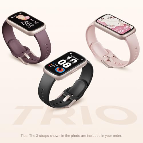 Health Fitness Tracker Smart Watch with 24/7 Heart Rate, Blood Oxygen, Sleep Tracker, Pedometer, 3 Colorful Bands & 3ATM Waterproof Activity Tracker with Step Calorie Counter, Smoke Violet - color: Smoke Violet