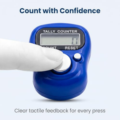 Jinshining Electronic Finger Counter Display Counter LED Digital Row Counter, Handheld Number Click Counter, Electronic Finger Counter Hand Tally Counter with Ring for Counter Counters Accessories - color: bule
