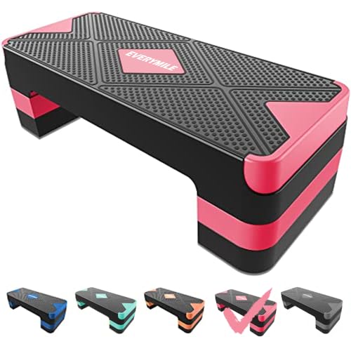Aerobic Exercise Step, Adjustable Workout Step Platform - color: Pink