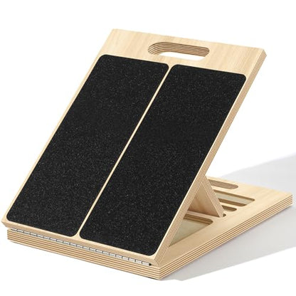 Adjustable Wooden Incline Stretcher for Leg Workouts