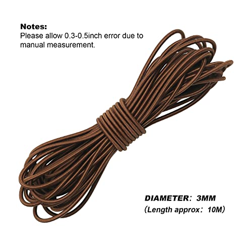 1/8" Bungee Shock Cords,32 Feet Elastic Nylon Cords Kayak Stretch String Rope for Bikes,Tie Downs,Boating,Camping,Cars,Fitness and Outdoor Enthusiasts (1/8 inch x 32 Ft, Brown) - size: 1/8 inch x 32 Ft, Brown