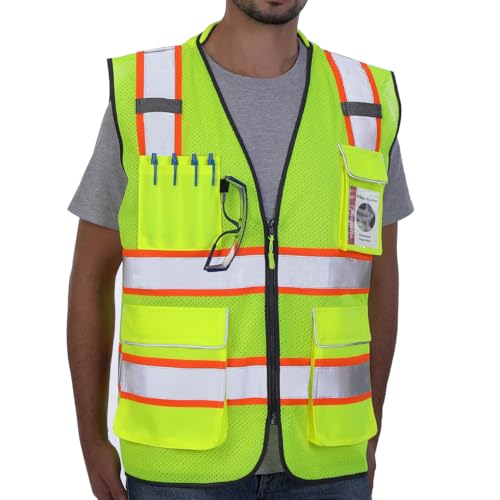 Neopelta Hi Vis Reflective Safety Vest for Men Women Yellow Mesh/Orange S - color: Yellow / Orange Trim, size: Small
