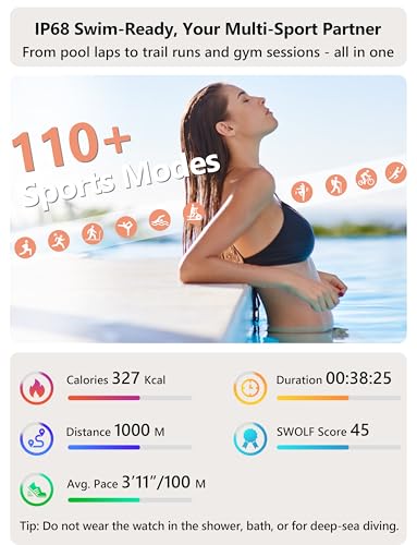 Smart Watch 2026 Upgrade for Women Men Android & iPhone [2 Bands, 44mm case, 1.83''], Alexa Built-in, Make/Answer Call, HR SpO2 Sleep Stress Monitor Fitness Tracker, IP68 Waterproof Step Counter Watch - color: Beige