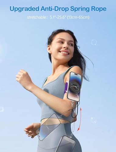 Running Phone Holder for iPhone [360° Rotatable & Upgrade Anti-Drop] Magnetic Wrist Phone Holder, Magsafe Armband Compatible with iPhone 16 Pro and Android - Purple - color: Purple