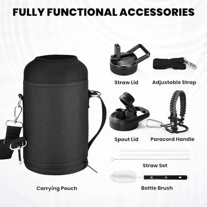RAYMYLO Insulated Water Bottle 64 oz, Triple Wall Vacuum Stainless Steel - color: Dark Gray, size: 64 Ounces