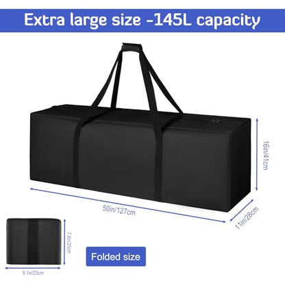 INFANZIA 50in Large Travel Duffel Bag, 600D Water Resistant Foldable, 145L - size: 50x11x16 inch-145L