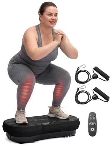 SQUATZ Vibration Plate Exercise Machine | Low-Impact Full Body Vibrator Plate with 99 Speed Levels & 9 Preset Programs | Resistance Bands & Remote Included | 265 lb Capacity | for Home & Office