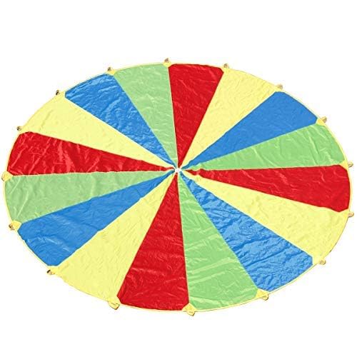 Sonyabecca Parachute, Play Parachute 24ft with 16 Handles for Kids Cooperation Group Play (24 Feet) - size: 24FT with 16 Handles