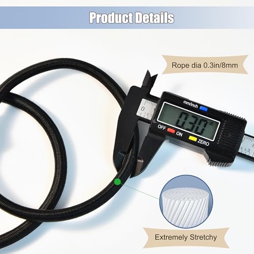 20 PCS Heavy Duty Trampoline Bungee Cords with Balls - 6.3 Inch Replacement Elastic Ropes for Fitness Trampolines, Includes Spring Puller Tool, Max Weight Limit 330 lbs, Quiet & Durable Bungee System - size: 6.3 in 20 PCS Bungee Cords With Ball
