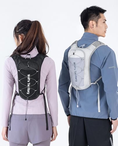 TRIWONDER Hydration Vest Running Backpack for Men & Women, Water Pack for Hiking, Camping, Climbing & Cycling, Lightweight Daypack - color: 02 Grey 5L - with a 350ml Soft Flask