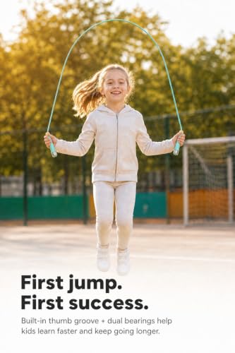 YUEDONG Kids Jump Rope with Dual Bearings for Boys and Girls - color: PINK