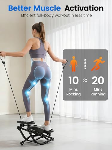 Yagud Rock Stepper Side to Side with Resistance Bands, Rocking Stepper
