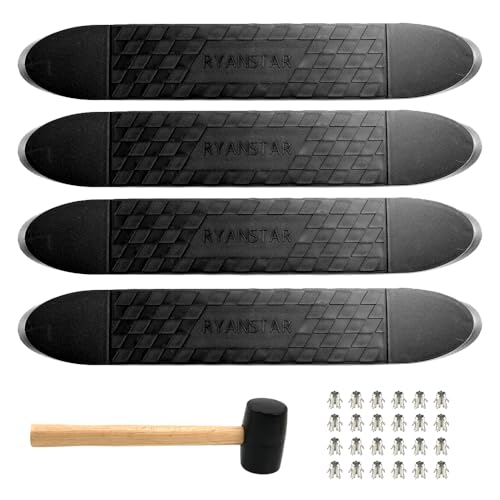 RULLINE 4"x24" Oval Step Bar Tread Pad Anti-Slip Rubber 4-Pack