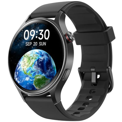 Fitpolo Smart Watch for Men Women,1.3" AMOLED Touchscreen Fitness Tracker, Make/Answer Calls, Heart Rate SpO2 Monitor, 3ATM Waterproof, Sleep & Activity Tracking Smartwatch for Android Phones iPhone - color: Black