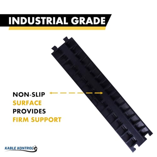 Kable Kontrol Atlas Heavy Duty Cable Protector Ramp - 1 Channel Bulk Wholesale Pallet - 20 Pcs - 39" Long Black & Yellow - 24,000 Lbs Capacity - Rubber Speed Bump Wire Protector Cord Cover - CP9896 - size: 1 Channel - 39" - 20 Units