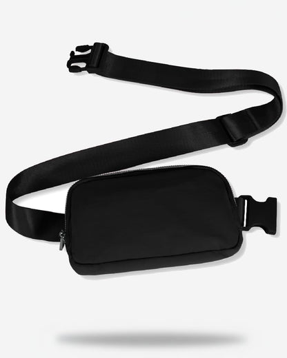 Mini Fanny Pack Lightweight Small Belt Bag Fits Phones Unisex for Travel, Gym, Daily Use Crossbody or Waist - color: S - Black
