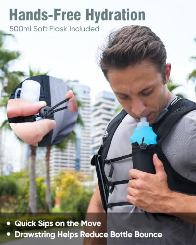 Zelvot Running Vest for Women Men, Touchscreen Phone Pocket - color: White, size: Medium-Large