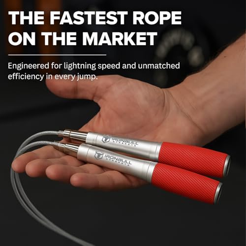 Jump Rope for Men & Women - Ultra-Fast, High Speed Jump Rope - Self-Locking Screw-Free Design with Aluminum Handles and Silicone Textured Grips - Precision Engineered for Maximum Performance - Skipping Rope for Workout Fitness, Cross Training & Home Exerc