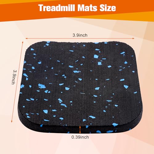 4Pcs Treadmill Mats, Coolrunner High Density Equipment Pads Noise Reduction