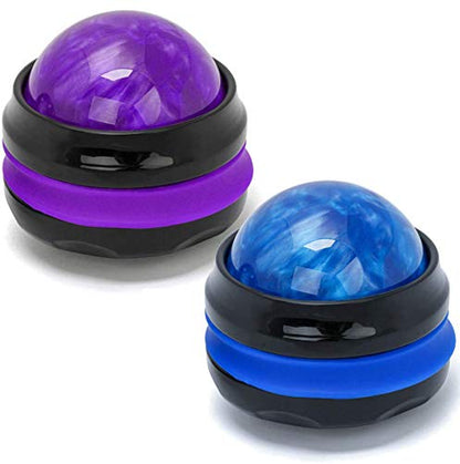Coolrunner Massage Ball, 2-Pack Handheld Manual Roller Massager - color: Blue+purple