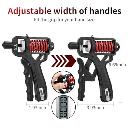 Adjustable 11–350 Lbs Grip Strength Trainer with Digital Counter