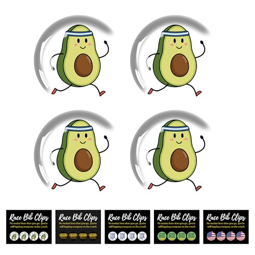 Race Bib Holder for Runners | Racing Bib Clips for Running | Marathon Runner Must Haves Reusable Lock Fasteners for Secure Running, Triathlon, Cycling - Marathon Gifts for Women Men (Avocado) - color: Avocado